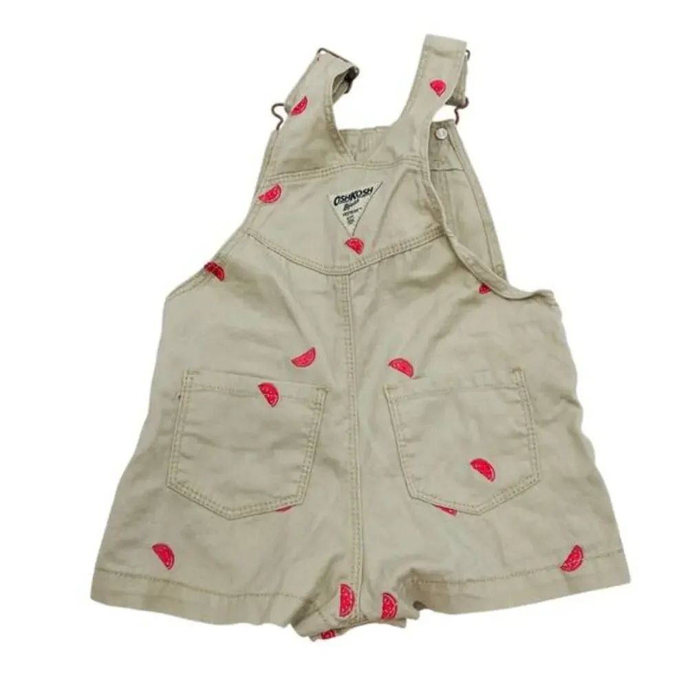 Osh Kosh‎ B'Gosh tan watermelon overalls